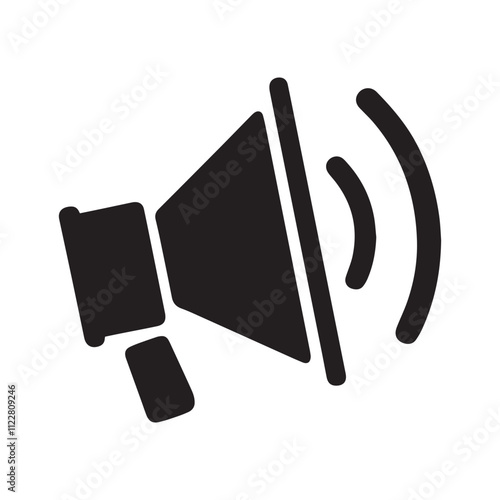 Loudspeaker silhouette vector illustration on white background