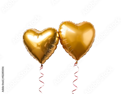 Star-shaped gold balloon isolated on a transparent or white background.