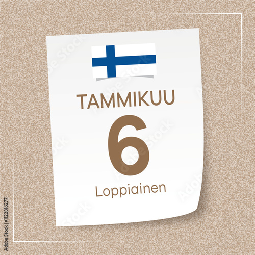 Finland 6 January Epiphany. In Finnish: Suomi 6 Tammikuu Loppiainen