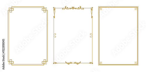 A beautiful gold decorative rectangular frame with various patterns.