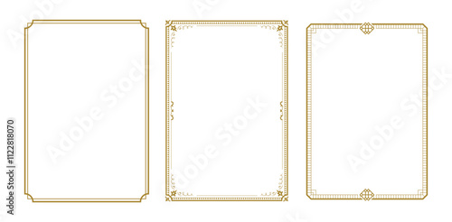 A beautiful gold decorative rectangular frame with various patterns.
