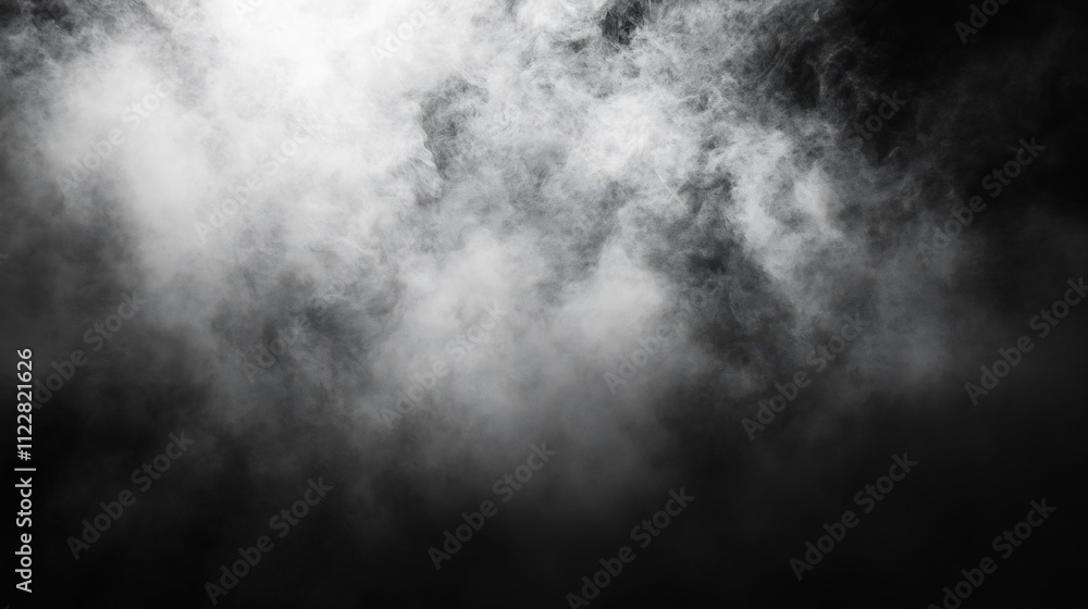 Fototapeta premium Dramatic Black and White Cloud of Smoke with Mysterious Atmosphere : Generative AI