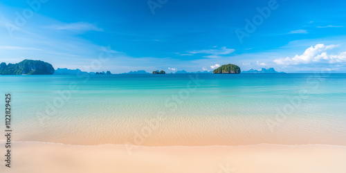 Wallpaper Mural Idyllic Beach Scene with Clear Tropical Waters and Blue Skies Torontodigital.ca