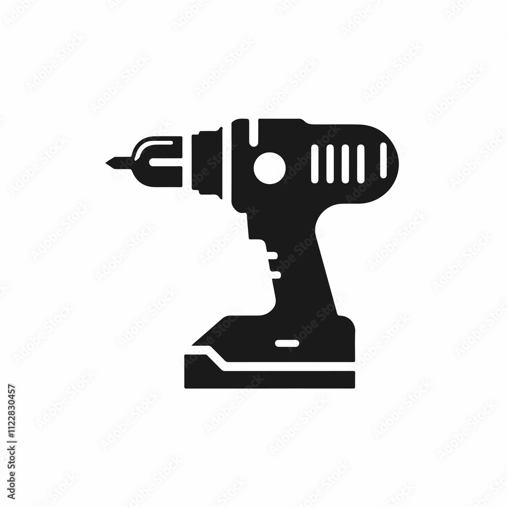 Scordless Drill Icon Flat Graphic Design Scordless Drill Icon Flat Graphic Design