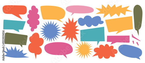 Collection of Colorful Speech Bubbles for Design and Communication