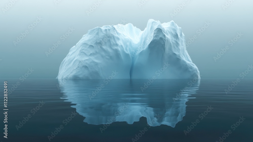 Fototapeta premium Rising Iceberg Amid Calm Waters