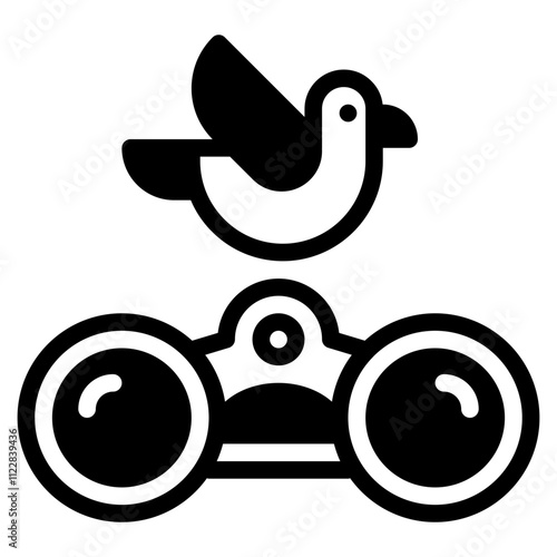 Bird Watching Icon with Binoculars