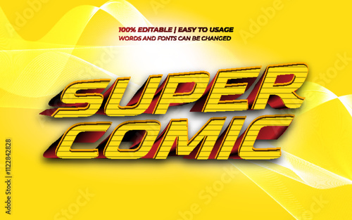 Super comic text effect in 3d style