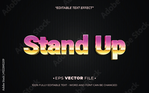 Stand Up 3d text effect editable effect