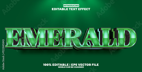 New emerald editable text effect in modern trend style