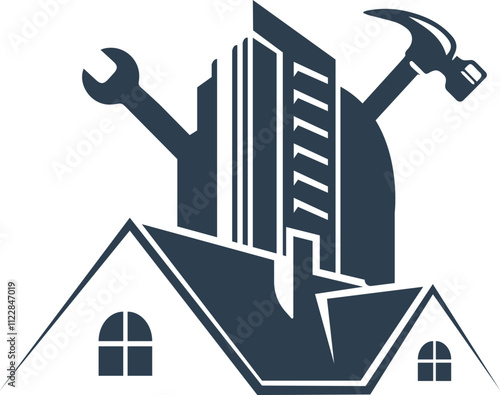 Real estate construction Repair vector logo design template