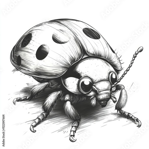 Detailed Ink Drawing of a Ladybug photo