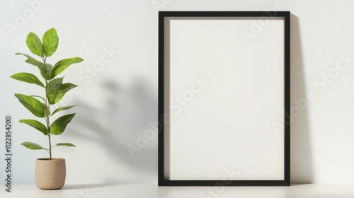 Blank frame mock up displayed in natural lighting with no plants in the background