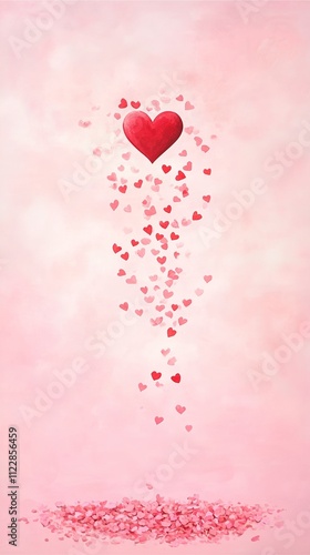 Romantic heart blooms.Valentine's day concept.