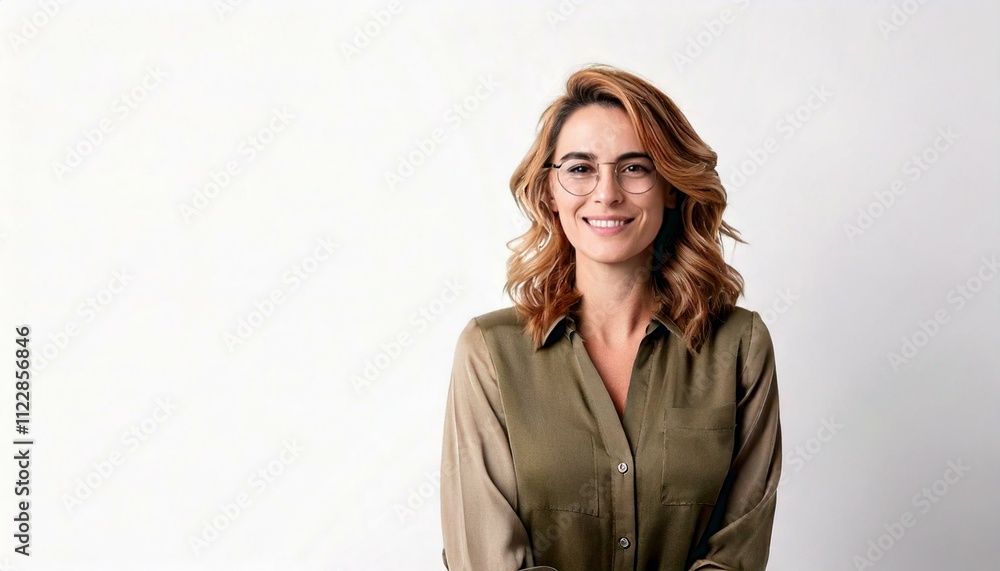 A businesswoman is standing on a white background. Portrait and half body. Illustrator background and resources for presentation in business and marketing concepts. A businesswoman is standing on a white background. Portrait and half body. Illustrator background and resources for presentation in business and marketing concepts.