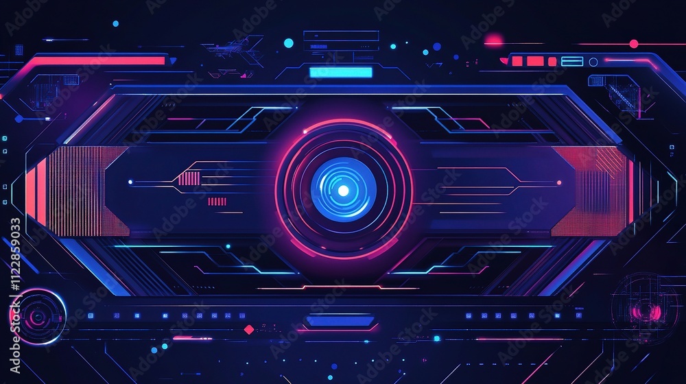 Obraz premium Futuristic Technology Abstract Background with Vibrant Effects