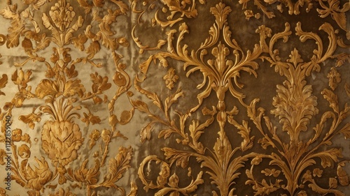Gold Velvet Art: Opulent Wallpaper Design
