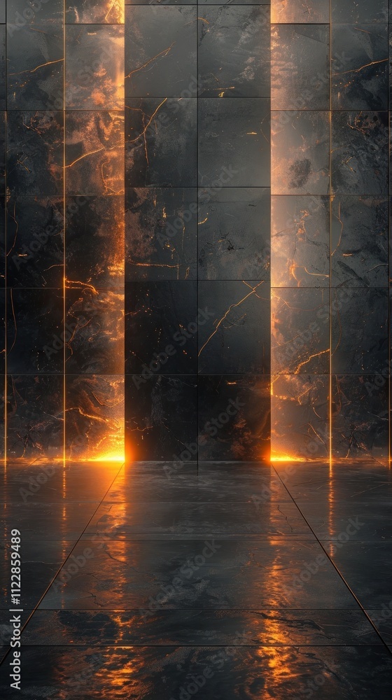 Fototapeta premium Dramatic fiery abstract background with intense flames glowing embers and radiant illumination Powerful and energetic digital texture with a sense of heat danger and cataclysmic potential