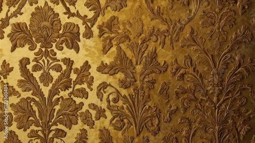 Gold Velvet Art: Opulent Wallpaper Design
