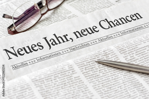 Zeitung mit der Überschrift Neues Jahr, neue Chancen photo