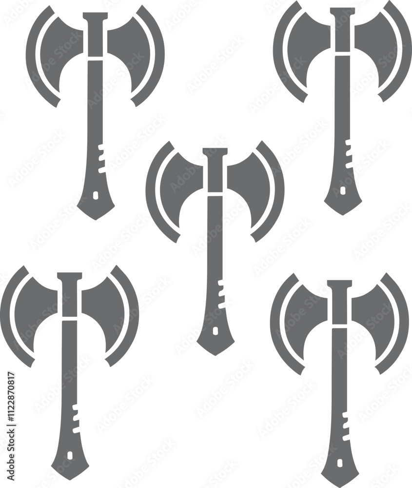 Obraz premium Double-Edged Battle Axe Icon