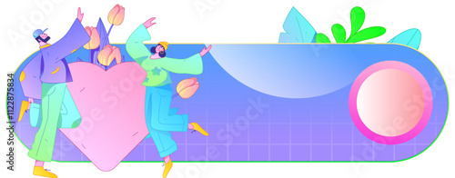 Happy Valentine's Day flat character vector concept business hand drawn illustration
