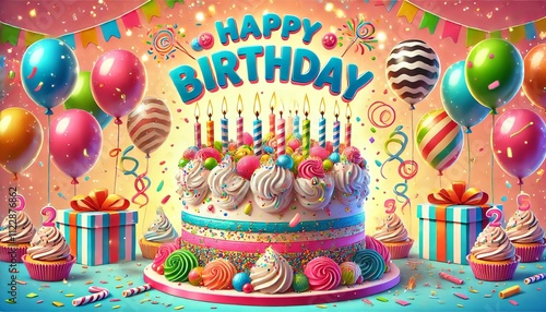birthday cake with candles