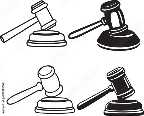 gavel and hammer vector court
