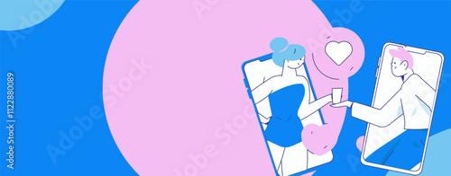 Happy Valentine's Day flat character vector concept business hand drawn illustration
