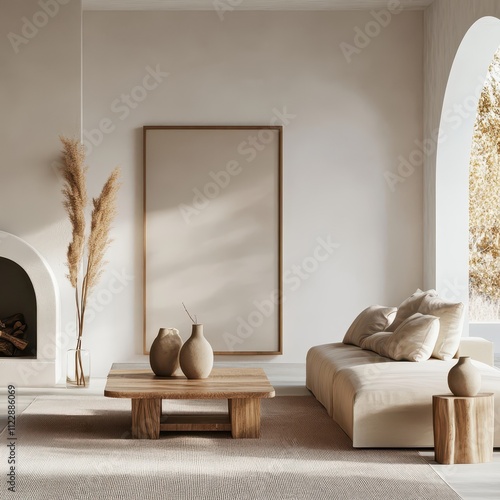 Minimalist interior design of a modern living room