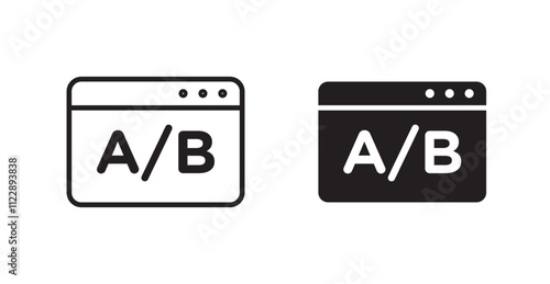 A B test outlined and solid icon vector collection.