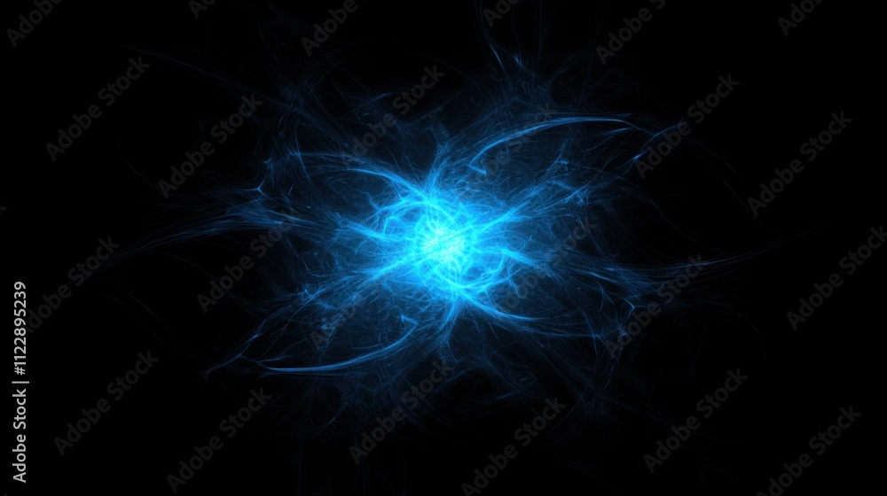 Abstract Blue Energy Burst: Fractal Art Design, Vivid Plasma, Glowing Nebula, Cosmic, Mystical, Power, Light, Energy, Intense, Background Abstract Blue Energy Burst: Fractal Art Design, Vivid Plasma, Glowing Nebula, Cosmic, Mystical, Power, Light, Energy, Intense, Background