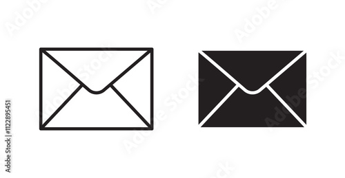 email outlined and solid icon vector collection.