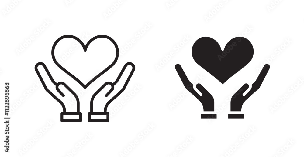 Obraz premium Life insurance outlined and solid icon vector collection.