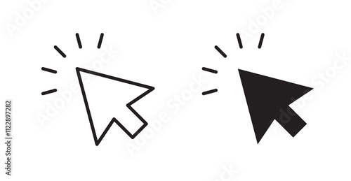 Mouse outlined and solid icon vector collection.