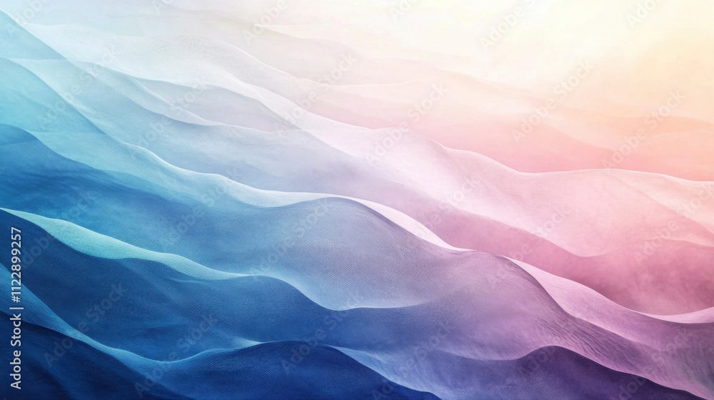 Fototapeta premium Elegant minimalist waves blending soft pastel gradients