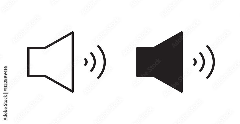 Volume outlined and solid icon vector collection. Volume outlined and solid icon vector collection.