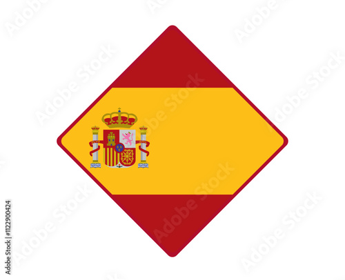 Spain flag square  shaped. vector