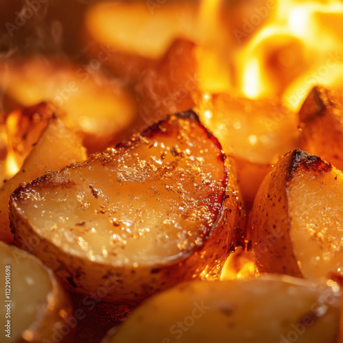 trozos de papas asadas