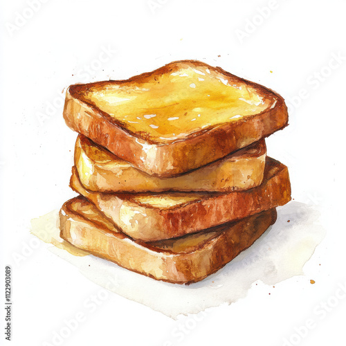water color drawing of a stack of French toast 