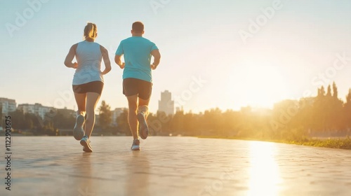 Morning run with a partner