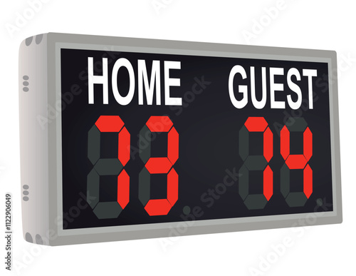 Electronic indoor scoreboard. vector illustration