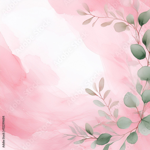 This beautiful and romantic watercolor design is ideal for wedding invitations, menus, and sophisticated branding