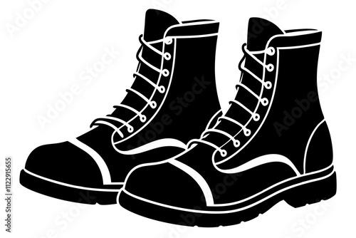 Combat Boots Vector Illustration