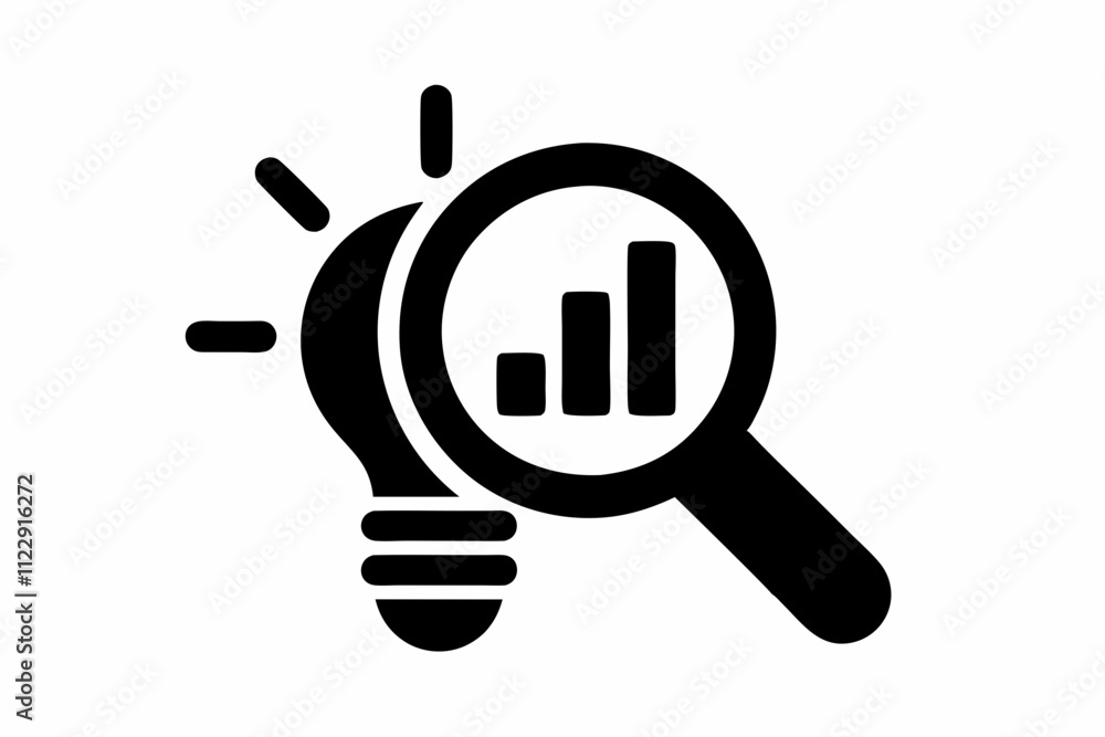 Fototapeta premium creative market research icon and logo vector illustration