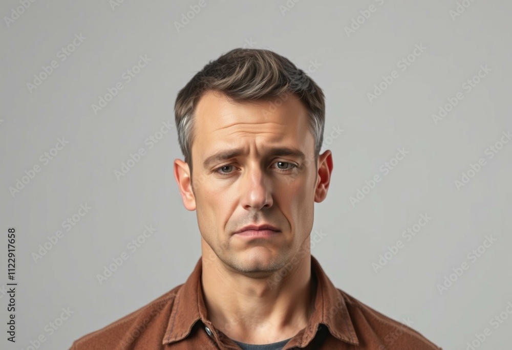 Fototapeta premium Portrait of a male human with a look of disappointment