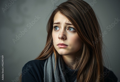 Young female with a sad and disappointed expression