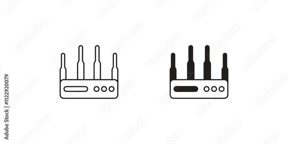 Obraz premium Wifi Router set icon with white background vector stock illustration