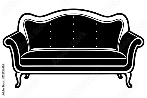 Modern Sofa Silhouette Vector Art.