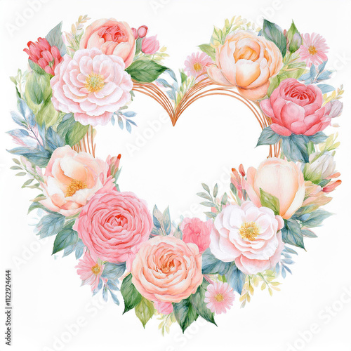 A stunning and romantic watercolor illustration that is perfect for creating wedding invitations and elegant branding